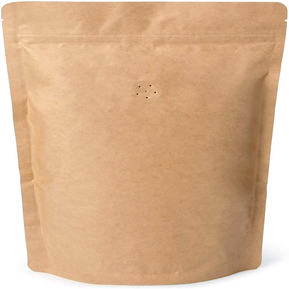 12oz Coffee Bags 100 Pieces - High Barrier Natural Kraft Paper Stand up Ziplock Pouches Bags with Valve & Zipper (100 Pcs, 12 Ounce/340 Gram/0.75 lb)