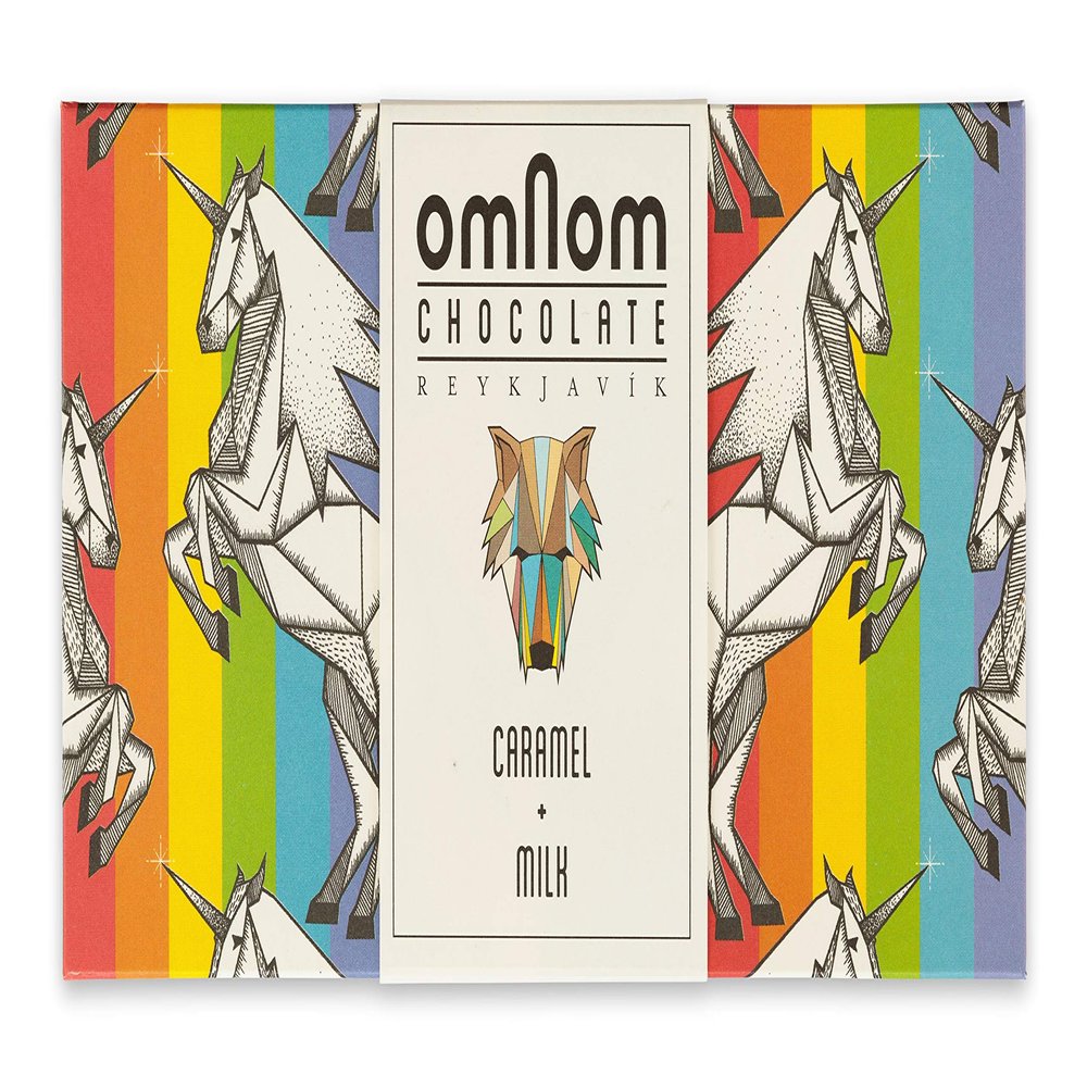 OmNom BIG! Caramel + Milk "Pride Bar" | Icelandic Bean To Bar Chocolate by OMNOM CHOCOLATE REYKJAVIK | 1 x 250g Tablet