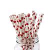 100 Pcs Disposable Straws, Biodegradable Paper Straws for Juices, Shakes, Smoothies, Party Supplies (Watermelon) view 1