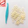 3/16 Amber Orthodontic Elastic Rubber Bands, 100 Pcs, Natural 6.5 OZ Heavy Dental Rubber Bands Dreadlocks Hair Braids Fix Tooth Gap, Free Elastic Placer view 2