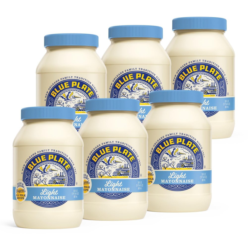 Blue Plate Light Mayonnaise, 30 Fl Oz Jar (Pack of 6)