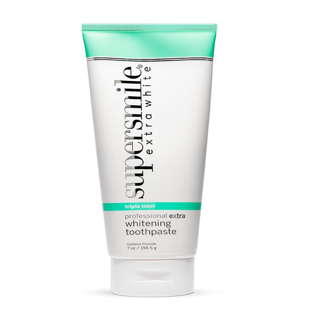 Supersmile Extra White Triple Mint Whitening Toothpaste Professional Formula for Visibly Whiter Teeth Whitens Up to 9 Shades, 7 oz
