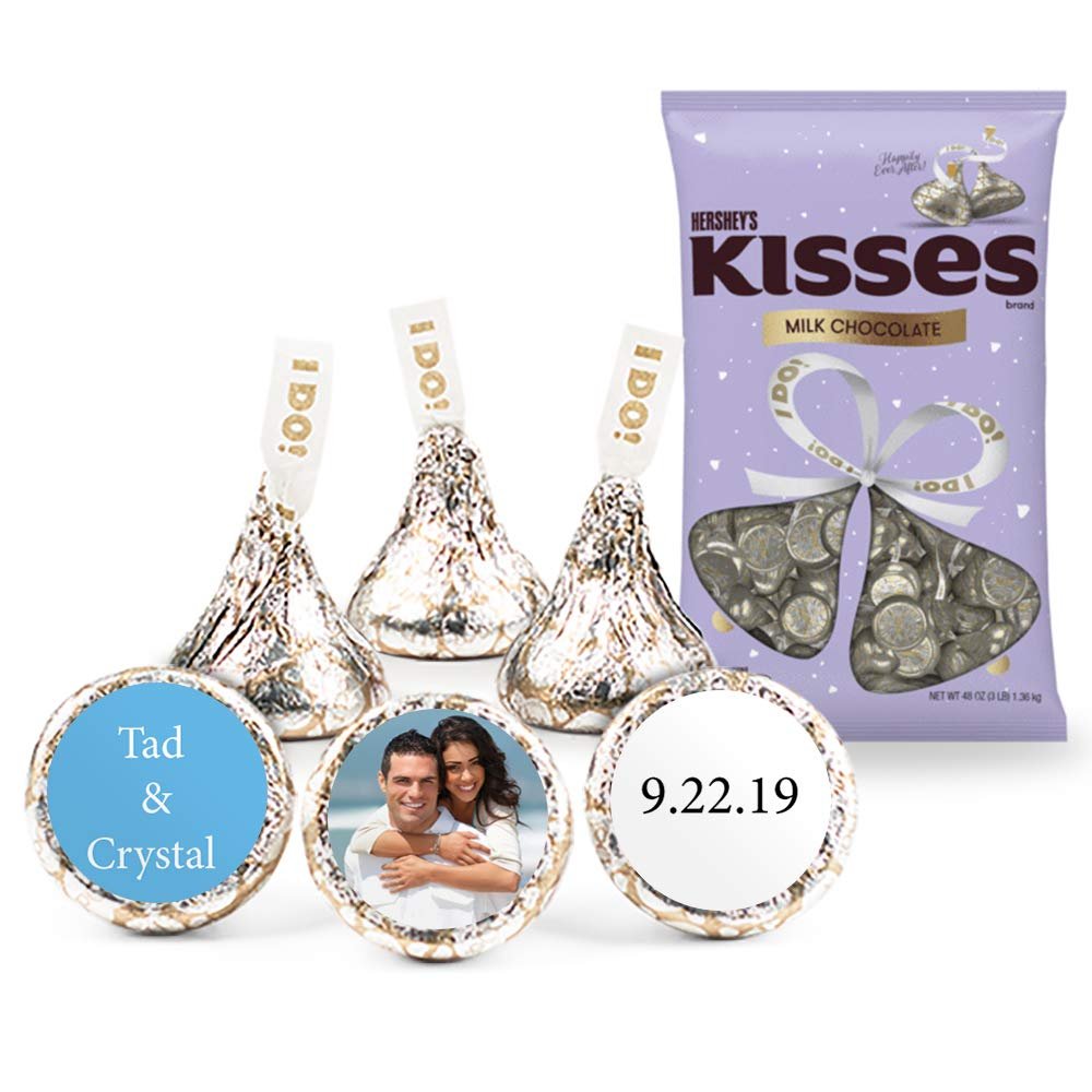 3 lb Candy Wedding Favors DIY Personalized Kisses (Approx 300 Kisses) - Light Blue
