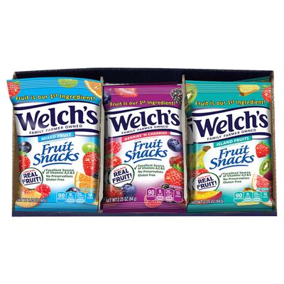 Welch's Fruit Snacks, Bulk Variety Pack with Mixed Fruit, Superfruit Mix, Island Fruits, Gluten Free, Bulk Pack, 2.25 oz (Pack of 16)