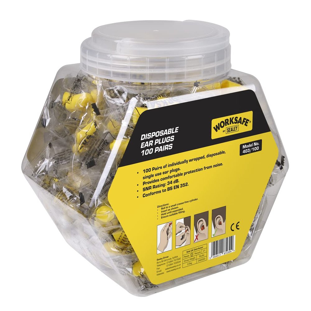 Sealey 403/100 Disposable Ear Plugs-100 Pairs