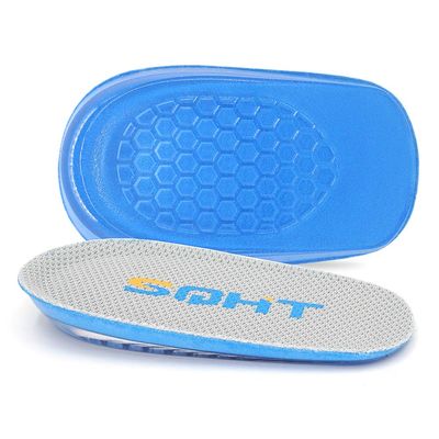 SQHT Heel Lift for Achilles Tendonitis, Heel Pain and Leg Length Discrepancy, Shoe Inserts for Men and Women (Blue&Beige, Small (0.6" Height))