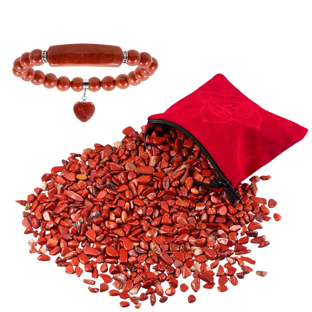 SUNYIK Red Jasper Root Chakra Healing Crystal Kit with Bracelet