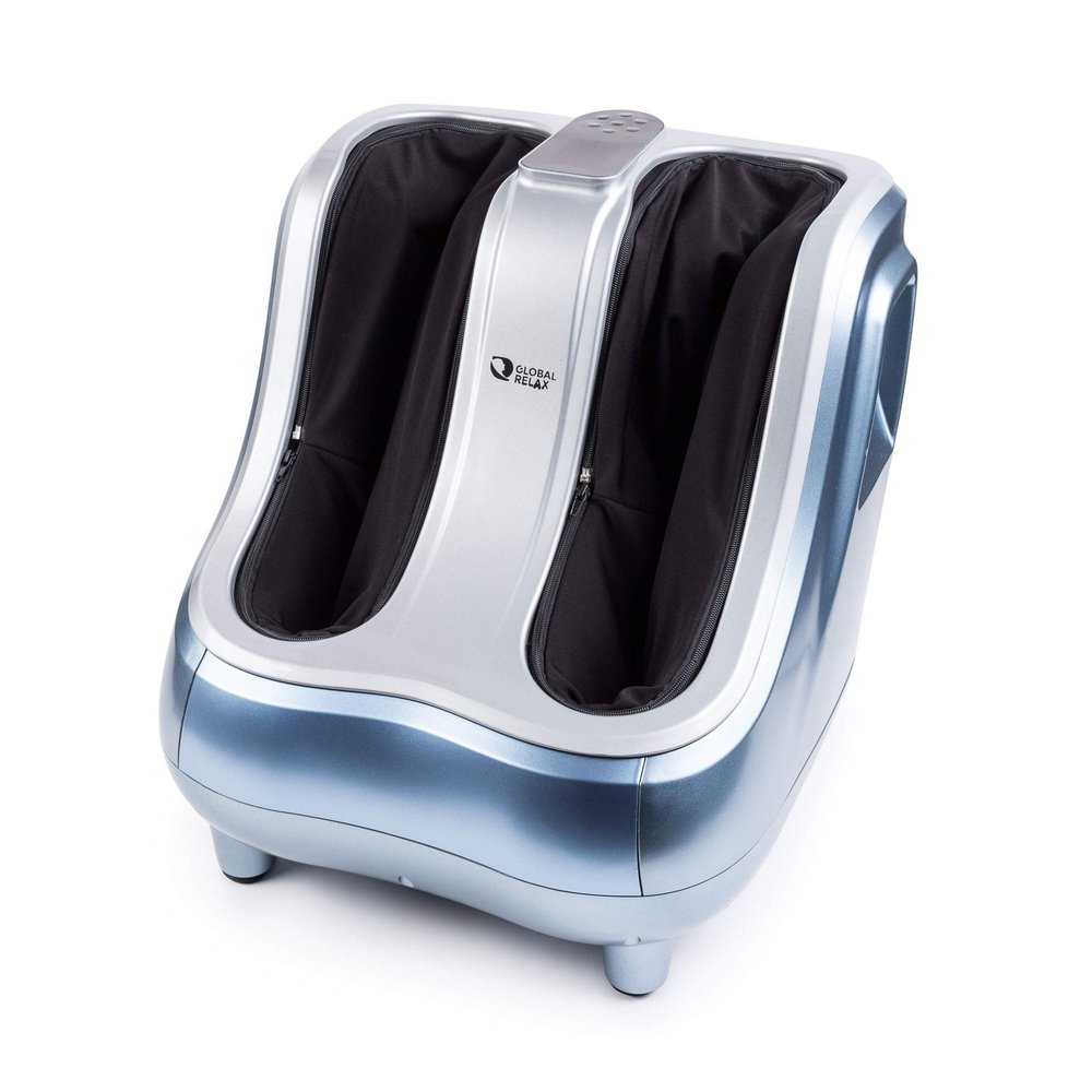 GLOBAL RELAX | VITALZEN PRO | Foot and Leg Massager | Massage with Compression Therapy, Kneading and Heat | Relaxation Aid | Machine to Relief Pain and Muscle Tension in Feet, Ankles and Calves| Blue