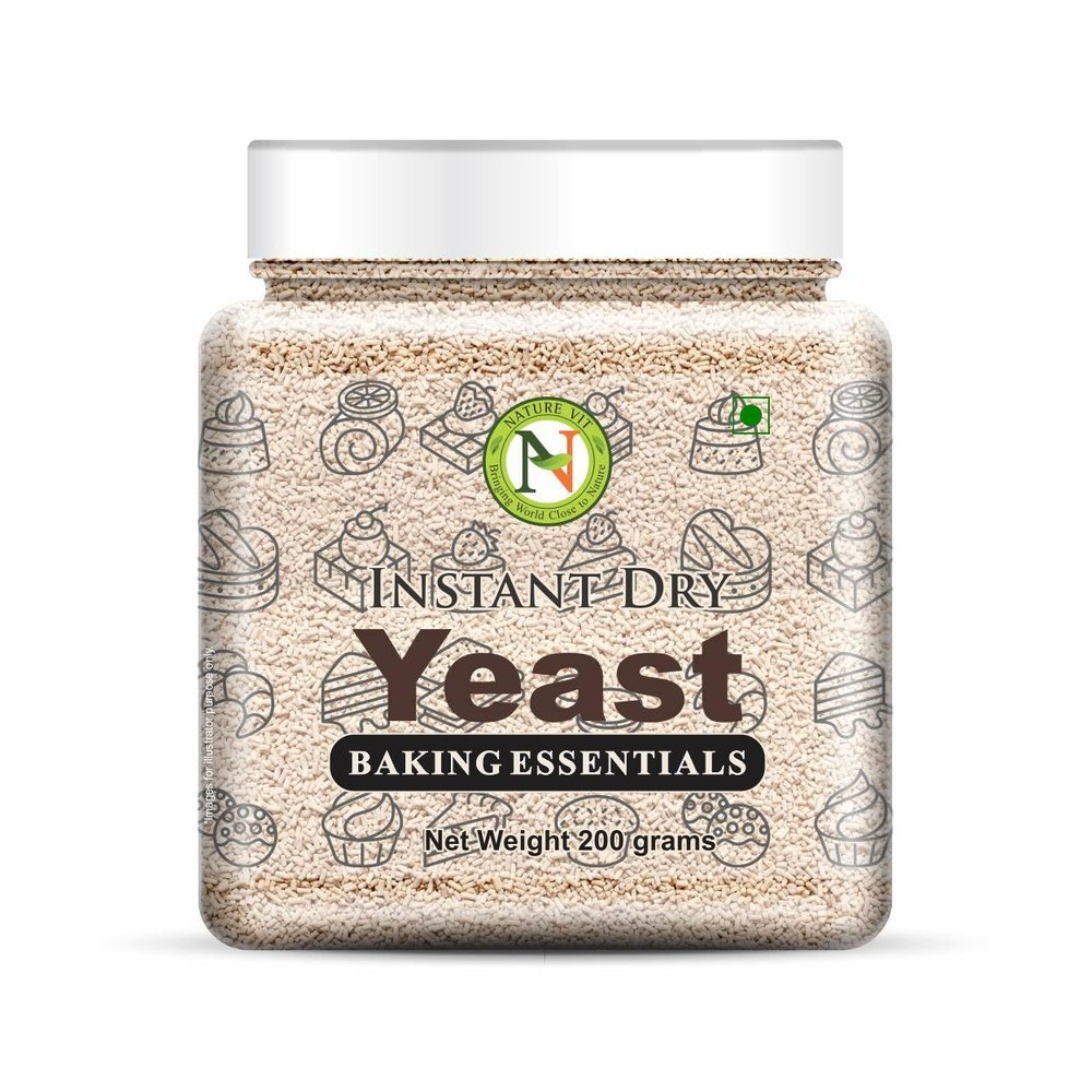 NatureVit Baker's Instant Dry Yeast, 200g | Premium Yeast for Baking Bread, Pizza, Cake, Doughnuts, and Wines | Fast-Rising & Long Shelf Life