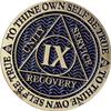 9 Year AA Medallion Reflex Antique and Blue Color Sobriety Chip IX view 4