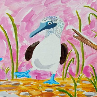 Avery Kelly Blue-Footed Boobies Boxed Notecard Set - 10 Blank Cards with Envelopes - Two Cards each of Five Different Illustrations - by Artist