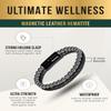 MagnetRX Hematite & Leather Magnetic Bracelet  Max Strength Natural Stones  Beaded Magnetic Hematite Bracelets (Small) view 4