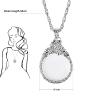 2.5X Magnifier Pendant Retro Magnifying Glass Necklace for Women Monocle for Eye Portable Pocket Magnifier Jewerly Long Chain Magnifying Monocle Lens for Reading Books Magazine Newspaper view 3