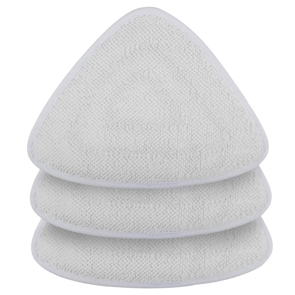 VCLENA 3 Pack Microfiber Steam Mop Replacement Refill Refills Triangle Mop Pads Fit for Steam Mop Cleaner,White Mop Replacement