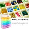 7 Days Weekly Organizer Daily Storage Box Tablet Container Sorter Case Organizer for Holding VitaminsFish Oils view 2