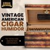 Humidor Supreme Old Glory Humidor with Weathered American Flag Design | Desktop Cigar Storage with Spanish Cedar Tray & Dividers | Cigar Box with Humidifier & Glass Hygrometer - Holds Up To 100 Cigars view 2