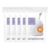 simplehuman Code H 100 Count, Dispenser Pack Custom Fit Liners, Drawstring Trash Bags, 30-35 Liter / 8-9 Gallon, White view 1
