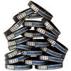 Twenty (20) Worn Distressed Flag Blue Line Wristbands view 1