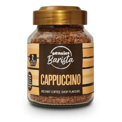 Beanies Barista Instant Coffee Shop Flavors- Low Calorie, Sugar Free, Vegan Flavored Coffee - Instant Coffee Powder Freeze Dried - Gluten, Wheat, Tree Nut & Dairy Free (Cappuccino, Pack of 1)