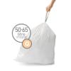 simplehuman Code Q 100 Count, Dispenser Pack Custom Fit Liners, Drawstring Trash Bags, 50-65 Liter / 13-17 Gallon, White view 2