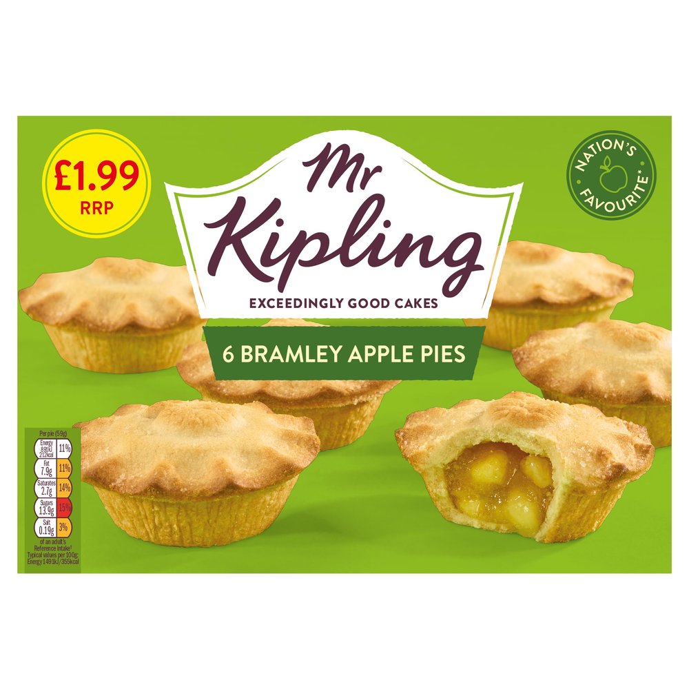 Bundle of 3 - Mr Kipling Bramley Apple Pies 6 pack x 3