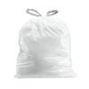 Plasticplace Custom Fit Trash Bags, Compatible with simplehuman Code E (100 Count) White Drawstring Garbage Liners 5.2 Gallon / 20 Liter, 18.5" x 20" view 3