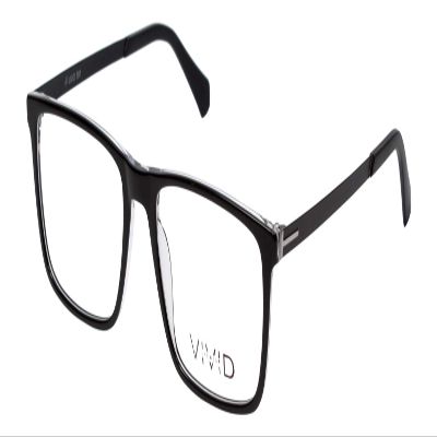 Vivid Designer Reading Eye Glasses 891 in Glossy Black/Crystal Clear 55 mm +1.50