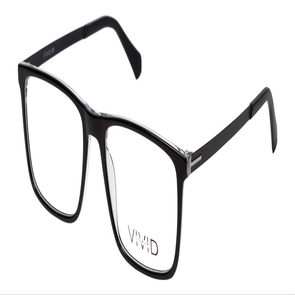 Vivid Designer Reading Eye Glasses 891 in Glossy Black/Crystal Clear 55 mm +2.50