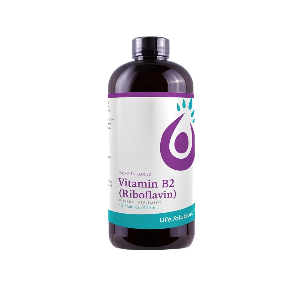 Life Solutions Vitamin B2 - Liquid Dietary Supplement with 50mg Riboflavin Per Serving - Highly Bioavailable, Pharmacist Formulated, Rapid-Sorb Technology for Efficient Nutrient Absorption - 16 fl oz