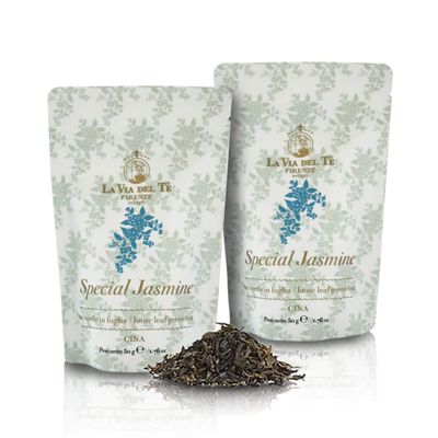 La Via del Te Special Jasmine, Chinese Jasmine Green Tea, Loose-Leaf Tea in Pouch, 50g / 1.76oz (Pack of 2 Pieces)