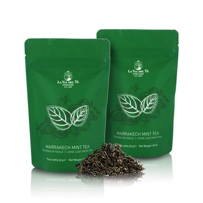 Marrakech Mint Tea, Mint Tea, Loose-Leaf Green Tea in Pouch, 50g / 1.76oz (Pack of 2 Pieces)