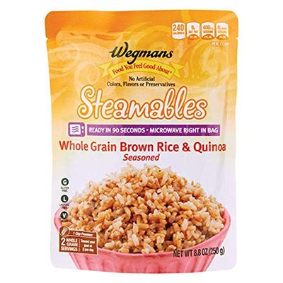 Wegmans Steamables Seasoned Whole Grain Brown Rice & Quinoa 8.8oz (Pack of 06)