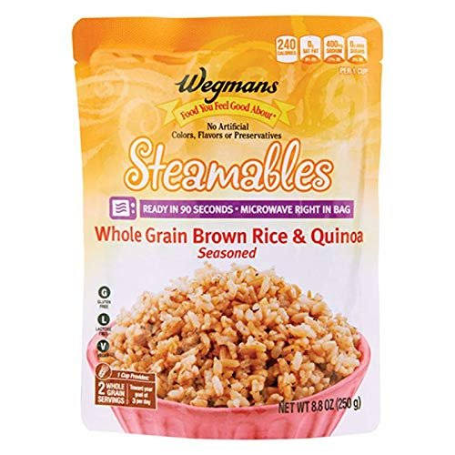 Wegmans Steamables Seasoned Whole Grain Brown Rice & Quinoa 8.8oz (Pack of 06)