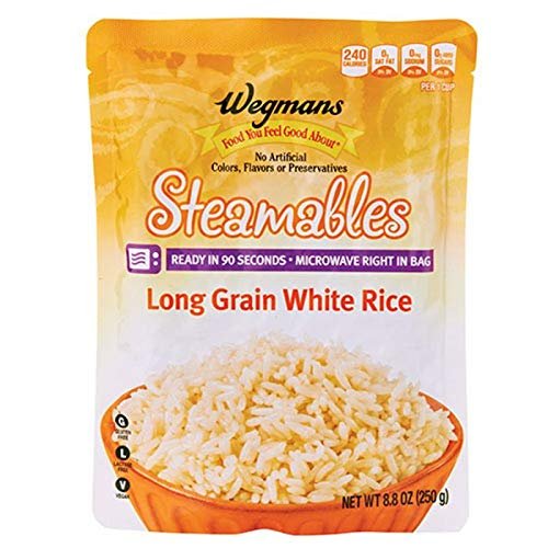 Wegmans Steamables Long Grain White Rice 8.8oz (Pack of 06)