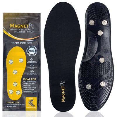 MagnetRX Magnetic Inserts for Shoes  Effective Magnetic Shoe Inserts with Foot Magnets  Gel Comfort Magnet Insoles for Men (Mens: US 712 / EU 4146)