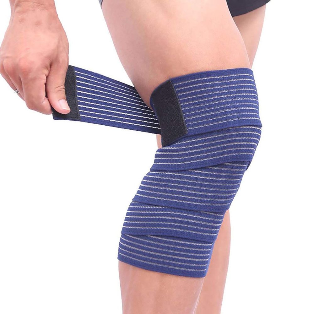(2 Pack) 1 Pair Elastic Knee Brace Compression Bandage Straps Wraps Support for Legs Pain Relief Knee Pad Sleeve for Women Men Running Basketball Tennis Soccer Football