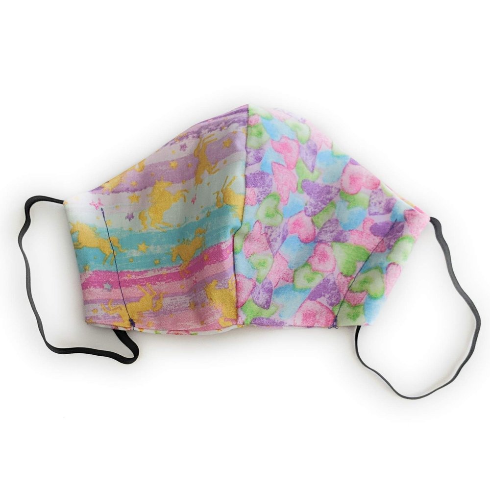 Single"Unicorn Hearts" Cotton Face-Mask