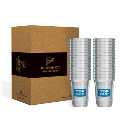 Top Cup  16 Ounce, 30 Count, Reusable Aluminum Party Cups | Cold-Holding, Recyclable, Made in USA