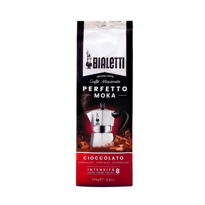 Bialetti Perfetto Moka Cioccolat Ground Coffee 8.8 oz Pack of 6, Roast Intensity 9 - Gourmet Italian Espresso with a Chocolate Aroma with Delicate Caramelized Notes, Compatible with Moka Pots