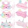 3 Pieces Sleep Mask for Kids, Girls Plush Sleeping Eye Cover Soft Eye Blindfold Cover Animal Shade for Kids(Rainbow Color,Bunny, Cat and Unicorn Style) view 2