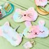 3 Pieces Sleep Mask for Kids, Girls Plush Sleeping Eye Cover Soft Eye Blindfold Cover Animal Shade for Kids(Rainbow Color,Bunny, Cat and Unicorn Style) view 4