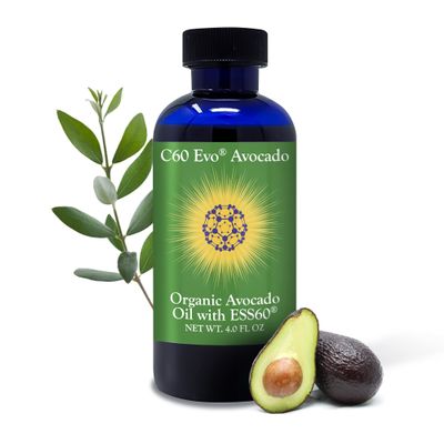 C60 Evo Organic Avocado Oil, 100% Pure ESS60 (.6 mg/mL) Supports Joint Health, Flexibility, Energy, Immunity, Sleep (4 oz)