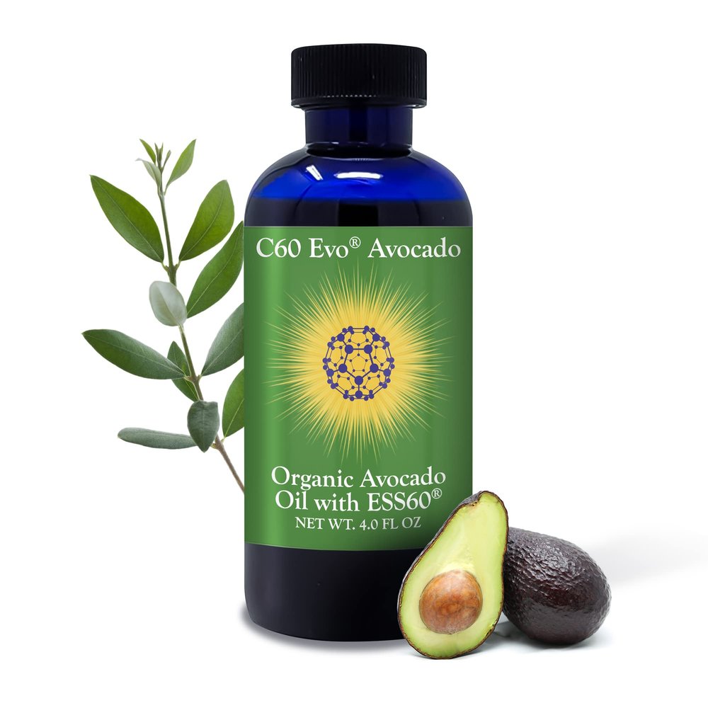 C60 Evo Organic Avocado Oil, 100% Pure ESS60 (.6 mg/mL) Supports Joint Health, Flexibility, Energy, Immunity, Sleep (4 oz)