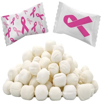 Fruidles Pink Ribbon Buttermints, Breast Cancer Awareness, Mint Candies, After Dinner Mints, Fat-Free, Kosher Certified, Individually Wrapped (110 Pieces)