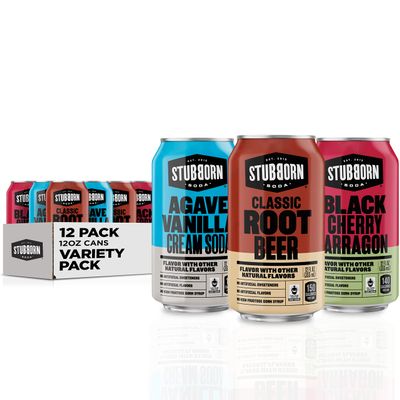 Stubborn Soda, 3 Flavor Variety Pack, 12 Fl Oz Cans (Pack of 12)