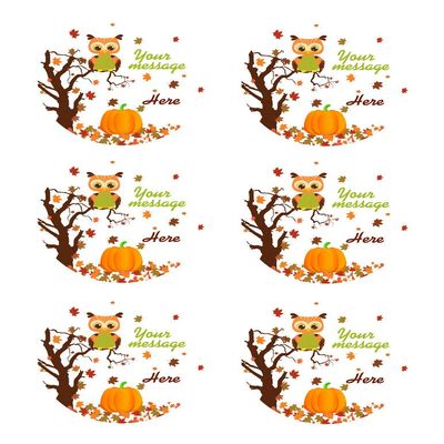 Fall Autumn Owl 3"/6 pre-cut edible cookies toppers image Birthday Party Decoration.