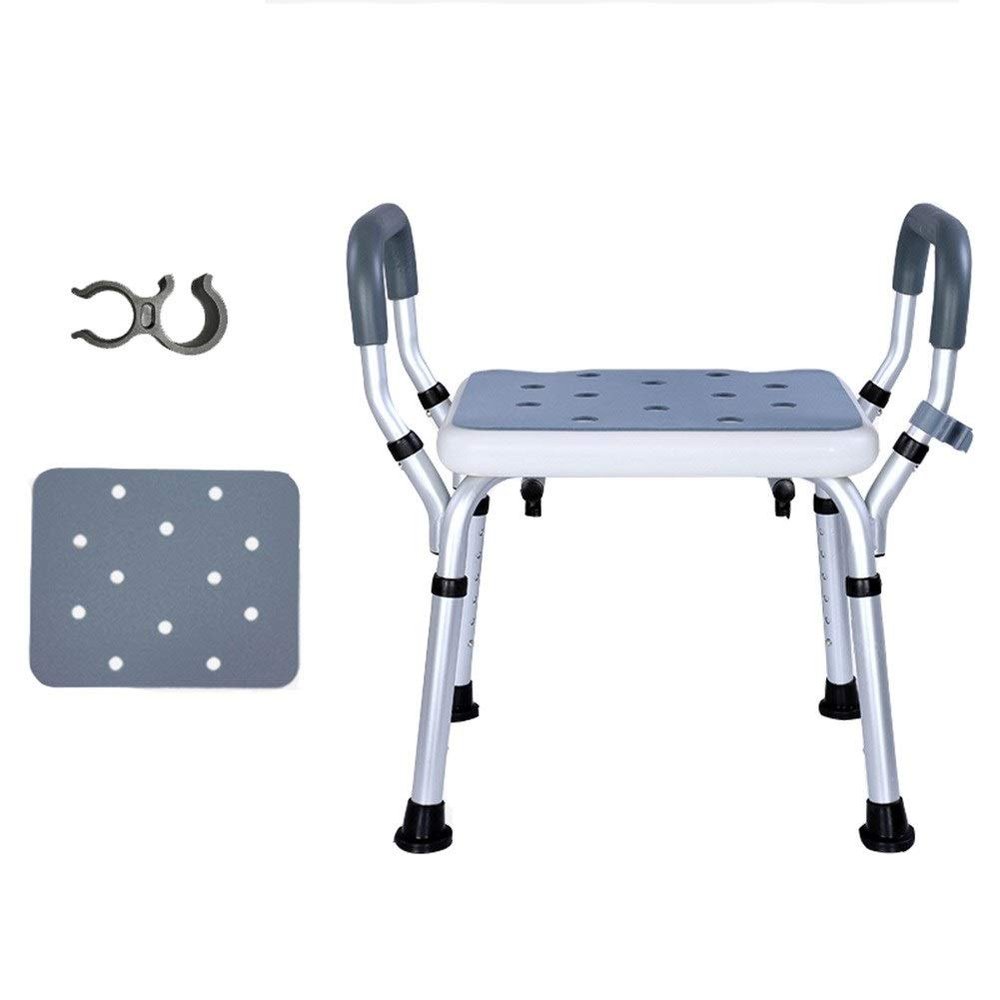 Elderly Bath Stool, Non-Slip Easy to Fold with Potty Bathroom Shower Chair for Handicapped Pregnant Woman ALGFree (Color : A)