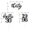 24 Pcs Black Glitter 30th Birthday Cupcake Toppers for 30th Anniversary Birthday Party Wedding Party Decorations view 2