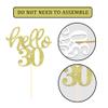 24 Pcs Gold Glitter 30th Birthday Cupcake Toppers for 30th Anniversary Birthday Party Wedding Party Decorations view 3