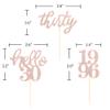 24 Pcs Rose Gold Glitter 30th Birthday Cupcake Toppers for 30th Anniversary Birthday Party Wedding Party Decorations view 2